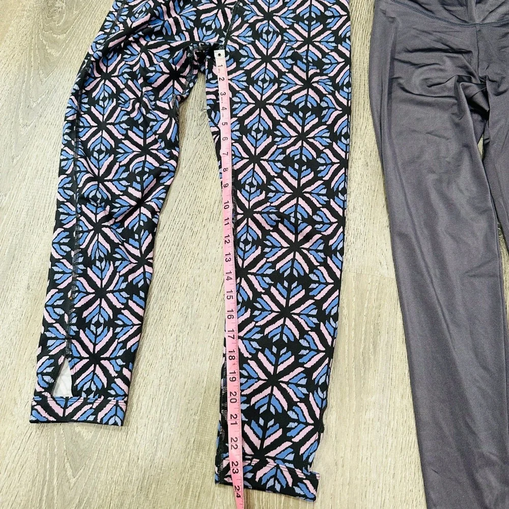 Aerie Leggings Bundle Womens Small Gray Crossover Geometric Ankle Cutout 2 Pack